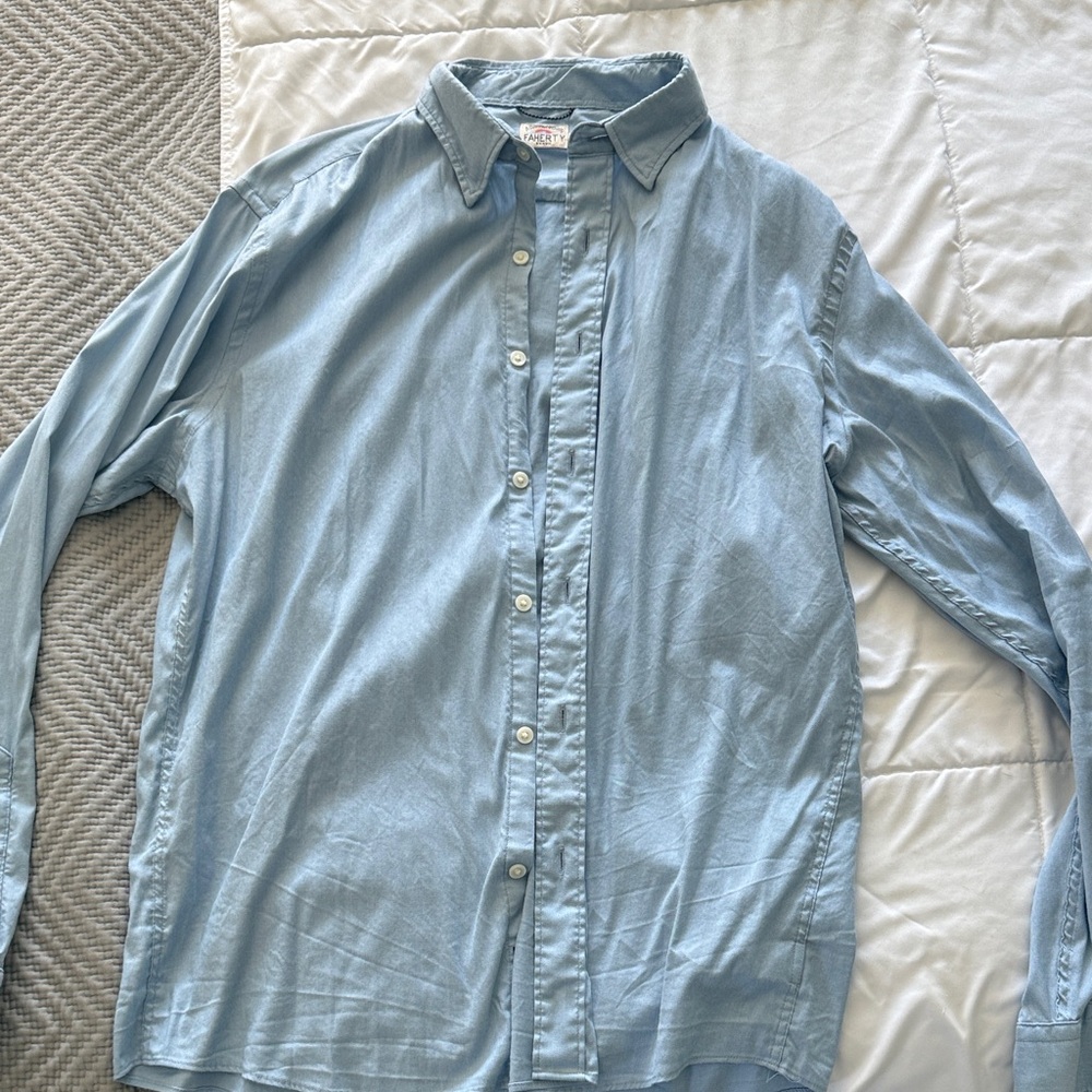 Faherty long sleeve blue button down